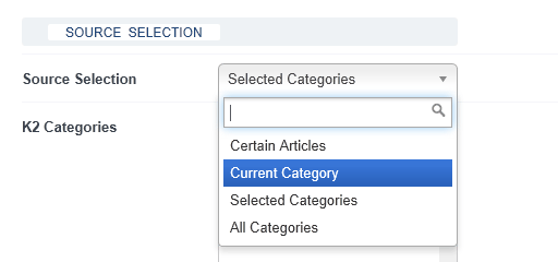 Module Source Selection > Current Category